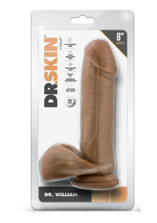 Dr. Skin Silver Collection Dr. William Dildo with Balls and Suction Cup 8in - Vanilla