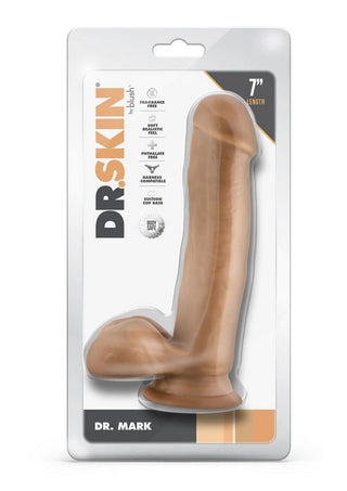 Dr. Skin Silver Collection Mr. Mark Dildo with Balls and Suction Cup 7in - Vanilla