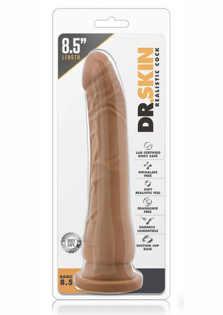 Dr. Skin Silver Collection Realistic Cock Basic 8.5 Dildo 8.5in - Chocolate