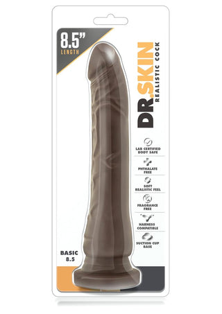 Dr. Skin Silver Collection Realistic Cock Basic 8.5 Dildo 8.5in - Caramel
