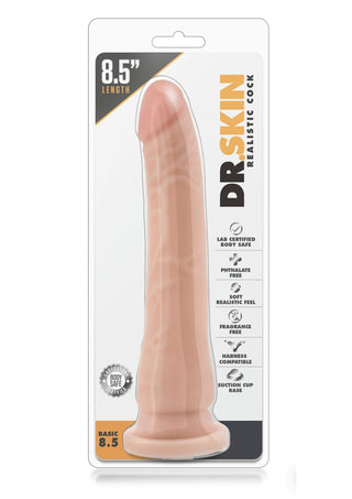 Dr. Skin Silver Collection Realistic Cock Basic 8.5 Dildo 8.5in - Caramel