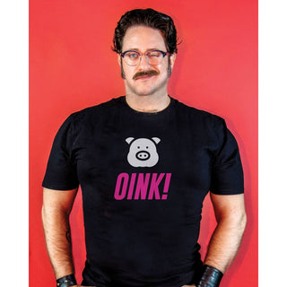 Kweer Cards / Peachy Kings - "OINK" T-shirt (Gay Queer LGBTQ) - Black