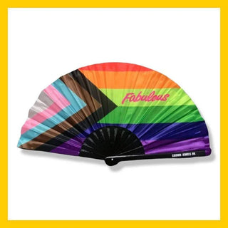 Crown Jewels UK - Pride fan, Drag Queen Bamboo Hand Fan, Fans, Clack Fan