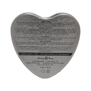 Earthly Body Heart-Shaped Hemp Seed Edible Massage Candle Mango 4oz - Circus of Books