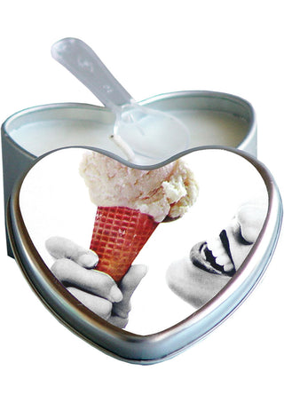 Earthly Body Hemp Seed Heart-Shaped Edible Massage Candle Vanilla