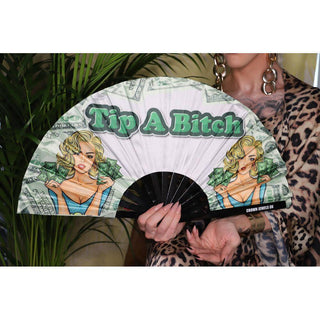 Crown Jewels UK - Tip A Bitch, Drag Queen Bamboo Hand Fan, Fans, Clack Fan