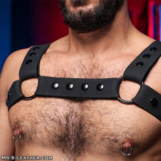 Mr S Leather - Slick Silicone Bulldog Harness - Black