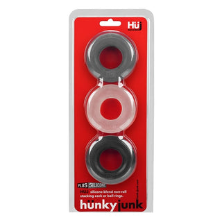 Hunkyjunk HUJ3 Silicone C-Rings (3 Pack) - Tar Multi