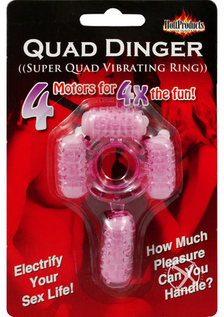 Humm Dinger Super Quad Vibrating Cock Ring - Purple