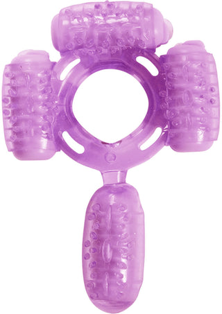 Humm Dinger Super Quad Vibrating Cock Ring - Magenta