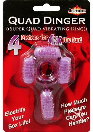 Humm Dinger Super Quad Vibrating Cock Ring - Magenta
