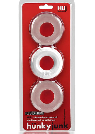 Hunkyjunk HUJ3 Silicone C-Rings (3 Pack) - Blue/Black/Teal