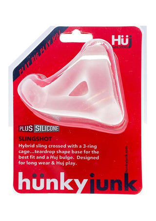 Hunkyjunk Slingshot 3 Ring Teardrop Silicone Cockring - Tar