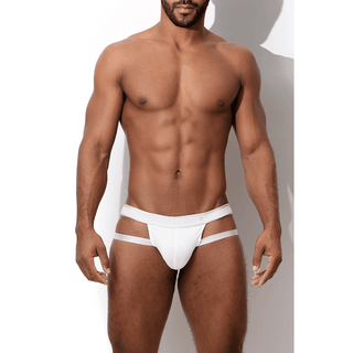 JJ Malibu - Clapback Adjustable Jock Thong - White - Circus of Books