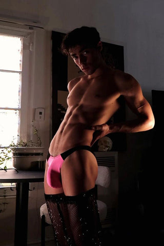 JJ Malibu - Club-Kid Mesh Bikini Briefs - Hot Pink