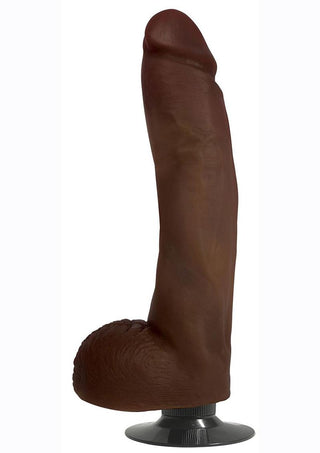 JOCK Vibrating Dildo with Balls 11in - Chocolate