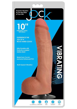 JOCK Vibrating Dildo with Balls 11in - Chocolate