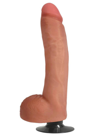 JOCK Vibrating Dildo with Balls 11in - Chocolate