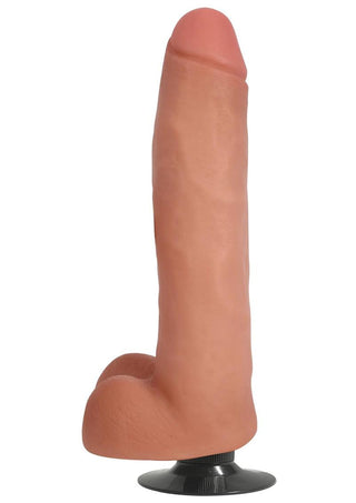 JOCK Vibrating Dildo with Balls 11in - Chocolate