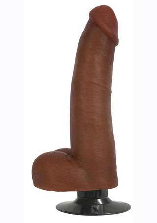 JOCK Vibrating Dildo with Balls 11in - Chocolate
