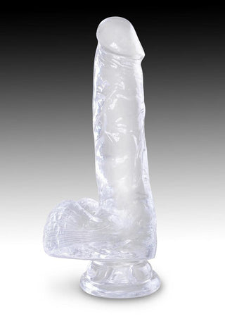 King Cock Clear Dildo with Balls 8in - Clear