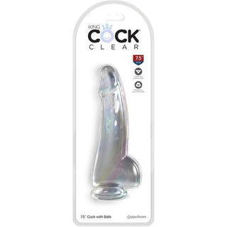 King Cock Clear Dildo with Balls 7.5" - Circus of Books