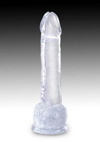 King Cock Clear Dildo with Balls 5in - Clear