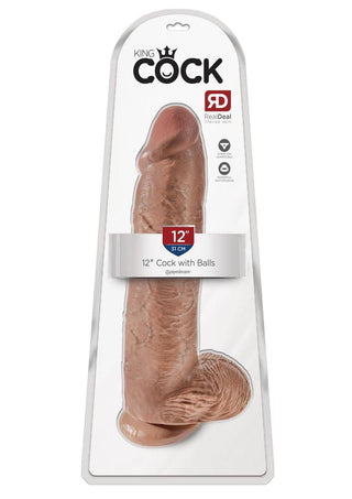 King Cock w/ balls 7" - Tan