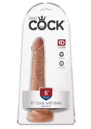 King Cock w/ balls 9" - Tan