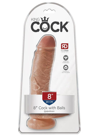 King Cock Clear Dildo with Balls 8in - Clear
