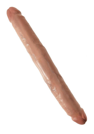 King Cock Slim Double Dildo 12" - Vanilla