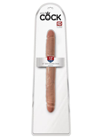 King Cock Slim Double Dildo 12" - Vanilla