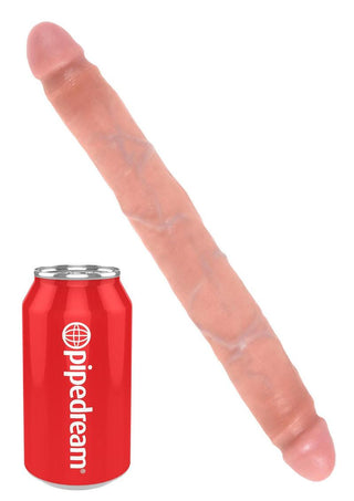 King Cock Slim Double Dildo 12" - Vanilla