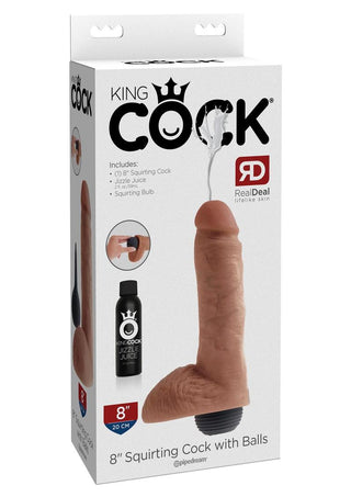 King Cock Squirting Dildo with Balls 9in - Chocolate