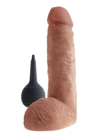 King Cock Squirting Dildo with Balls 9in - Chocolate