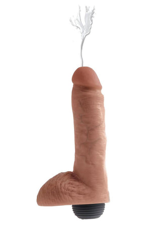 King Cock Squirting Dildo with Balls 9in - Chocolate