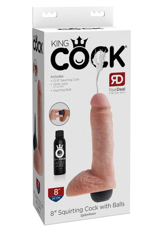 King Cock Squirting Dildo with Balls 9in - Chocolate