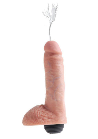 King Cock Squirting Dildo with Balls 9in - Chocolate