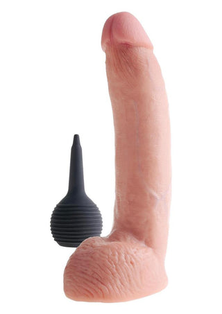 King Cock Squirting Dildo with Balls 9in - Chocolate