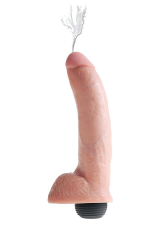 King Cock Squirting Dildo with Balls 9in - Chocolate