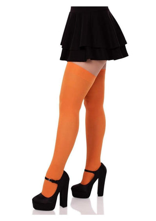 Leg Avenue Nylon Over The Knee - Orange - One Size