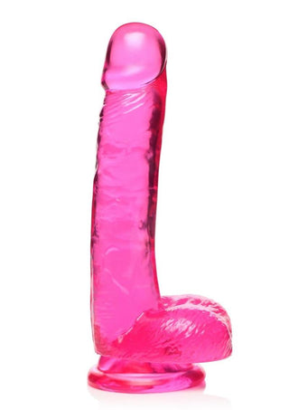 Lollicock - 8 Inch Slim Stick with Balls Cherry Ice Dildo