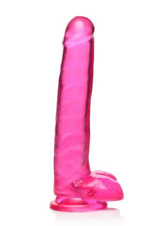 Lollicock - 8 Inch Slim Stick with Balls Cherry Ice Dildo