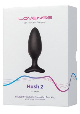 Lovense - Hush 2 Rechargeable App Compatible Silicone Vibrating Anal Plug 1.75" - Black