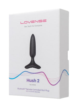 Lovense - Hush 2 Rechargeable App Compatible Silicone Vibrating Anal Plug 1.75" - Black