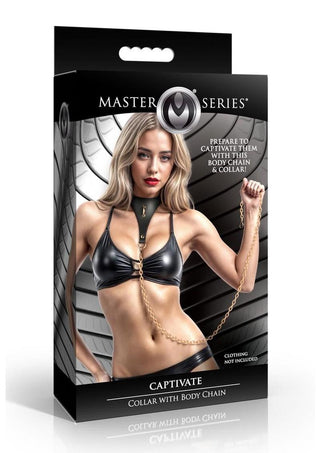 Master Series - Captivate Collar with Body Chain - Red