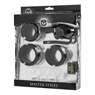 Master Series Sado Shadow Locking Silicone Male Chastity Device - Circus of Books