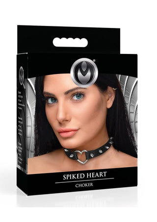 Master Series - Spiked Heart Choker - Black
