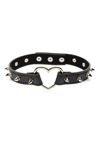 Master Series - Spiked Heart Choker - Black