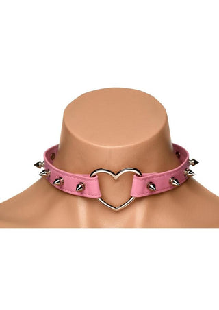 Master Series - Spiked Heart Choker - Black